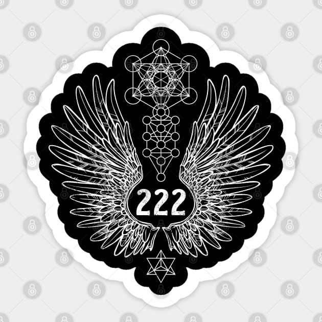 Angel Number 222 Sacred Geometry Sticker by LadyMoldavite